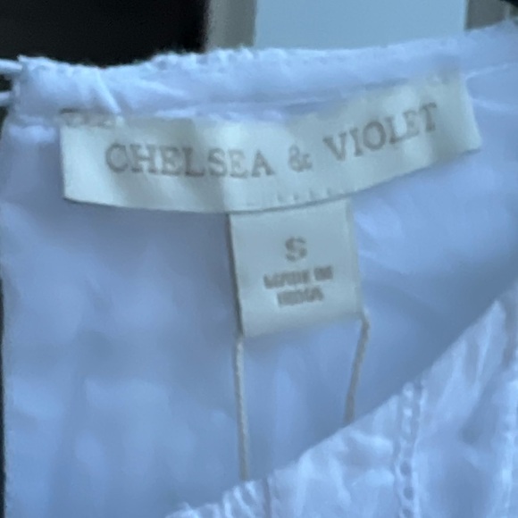 🆕 Chelsea&Violet White Ruffle Cotton Mini Dress Small Summer Boho Bridal Party - Picture 14 of 17